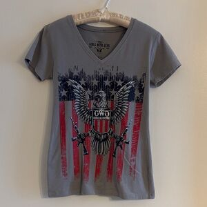 Girls with Guns American Flag Eagle heavyweight T-Shirt